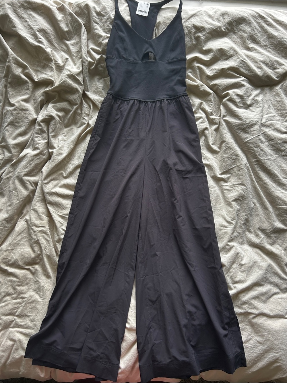 Free People XS Wide-Leg Workout Jumpsuit Black NWT